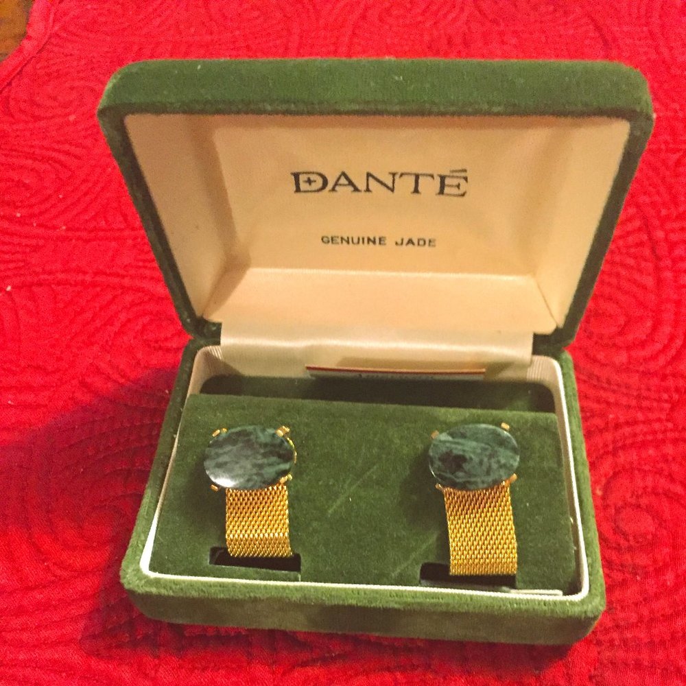 Dante Jade wrap around mesh cuff links